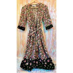 Zara Basic Z1975 Denim Floral Duster